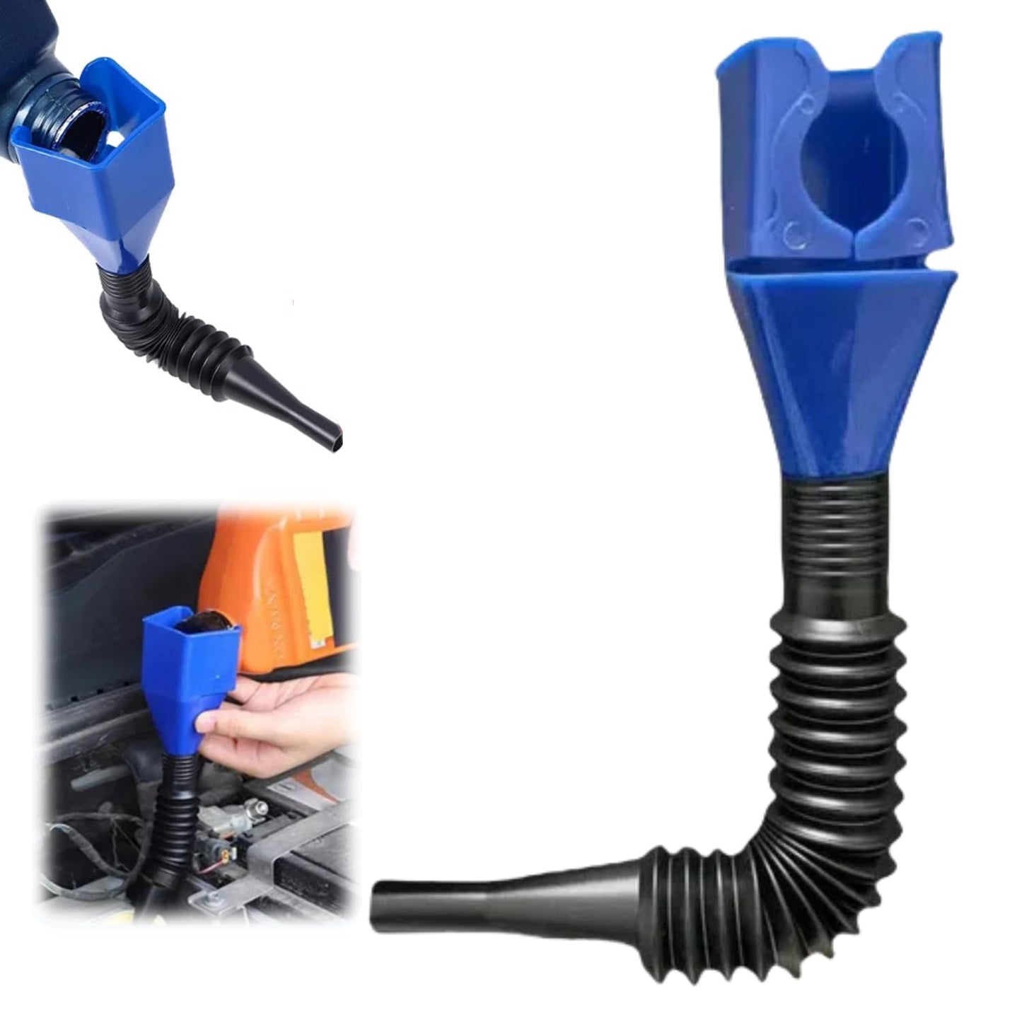 2pcs Funnel for Car,Retractable Funnel with Flexible Hose and Filter