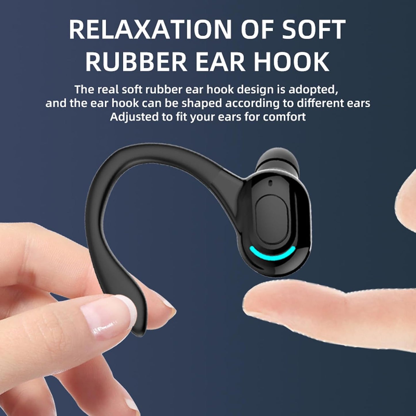 2PCS Wireless Earbuds with Earhooks Single Bluetooth Earpiece Sports Headphones Over the Ear