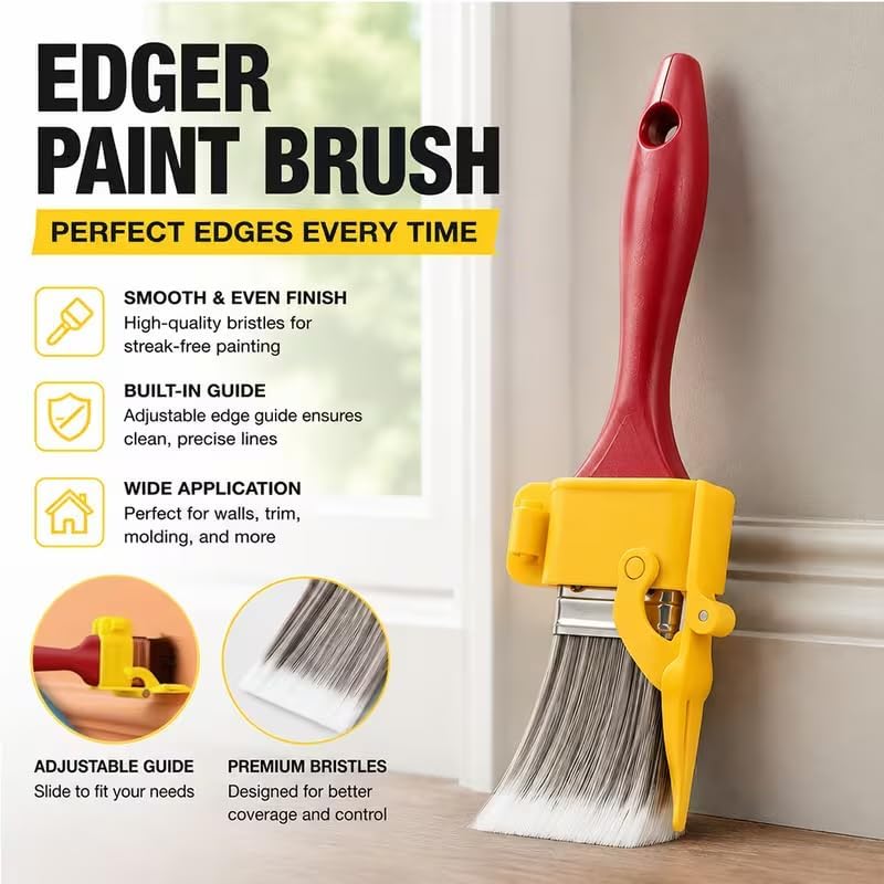 2pcs Paint Brush with Paint Shield, Handheld Wall & Ceiling Painting Tool