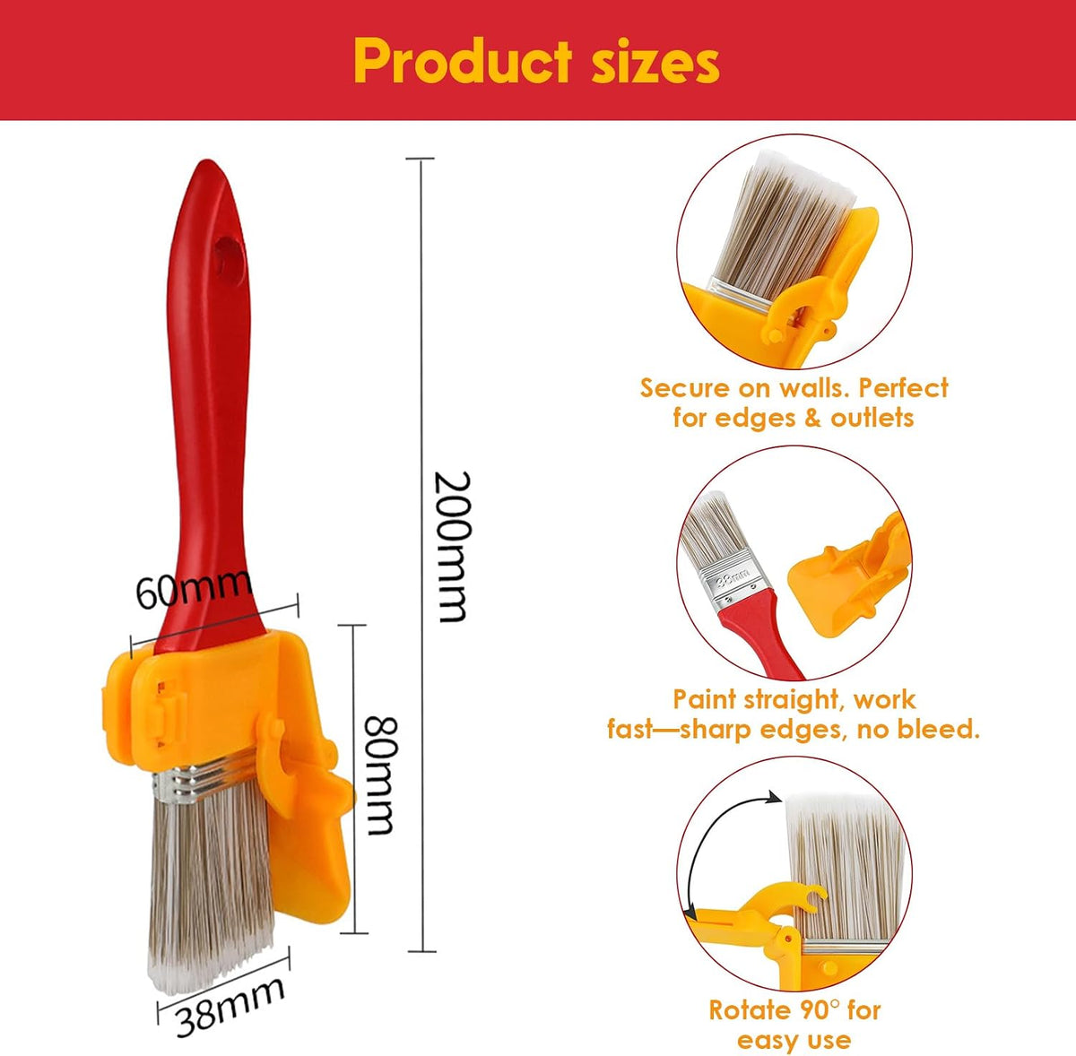 2pcs Paint Brush with Paint Shield, Handheld Wall & Ceiling Painting Tool