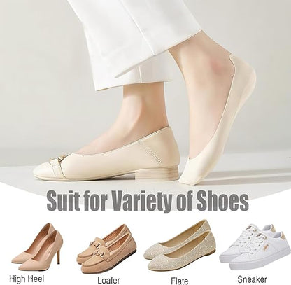 6Pairs No Show Socks Cushioned Anti-Slip Unisex