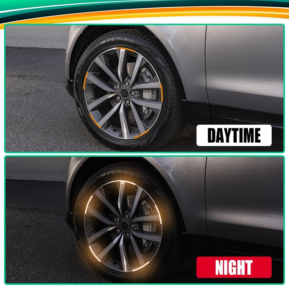 16Pcs Car, Motorcycle, Bicycle, Scooter, car tire Strong Reflective Strip Stickers