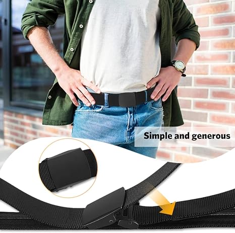 Money Belts for Travel for Men, Nylon Military Tactical Mens with Zinc Alloy Buckle, Security Money Belt