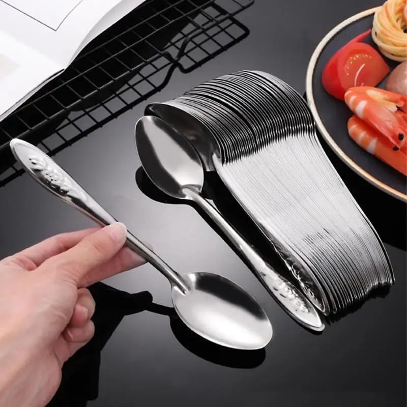 10 PCS Tea Spoons Set Silverware - 6.7 inch Stainless Steel Spoon