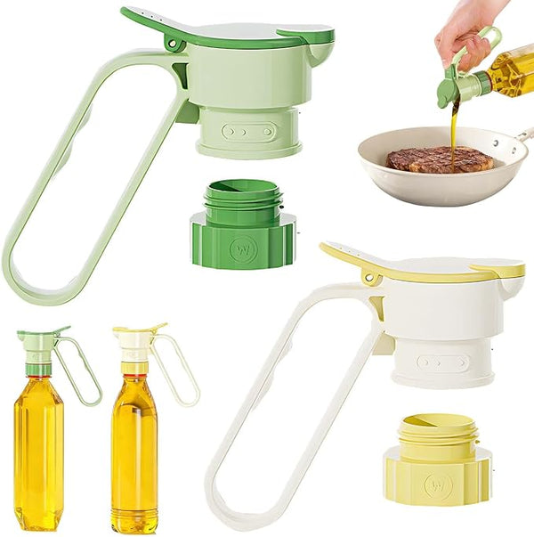2Pcs Bottle Pour Spout Cap with Carry Handle, Detachable Two Different Caliber