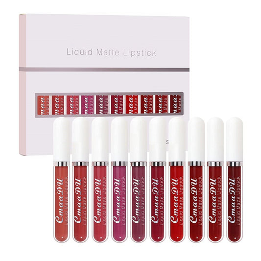 10Pcs Liquid Matte Matt Lipstick Set, Long Lasting Lipstick 24 hour Waterproof