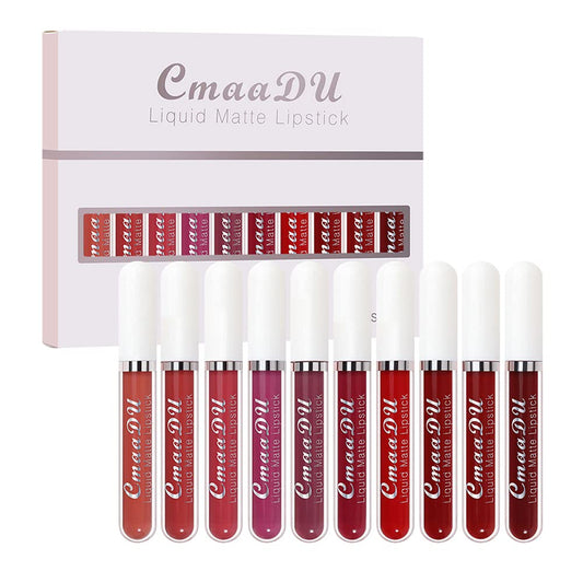 10Pcs Liquid Matte Matt Lipstick Set, Long Lasting Lipstick 24 hour Waterproof Lip Gloss
