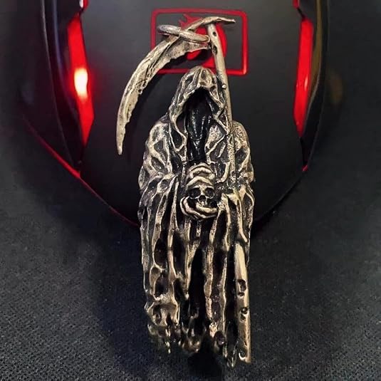 Gothic Grim Reaper Scythe Skull Necklace,The Reapers Pendant Set