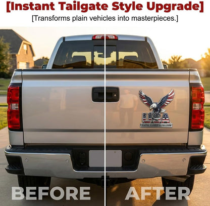 2PCS USA Faith, Family & Freedom Metal Emblem, 2026 New 3D American Eagle Flag Pattern