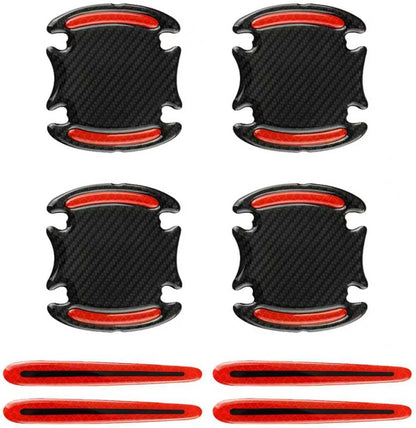 8Pcs Car Door Handle Protector Compatible, Reflective Safety Strips, Night Warning Anti-Scratch Exterior Decals