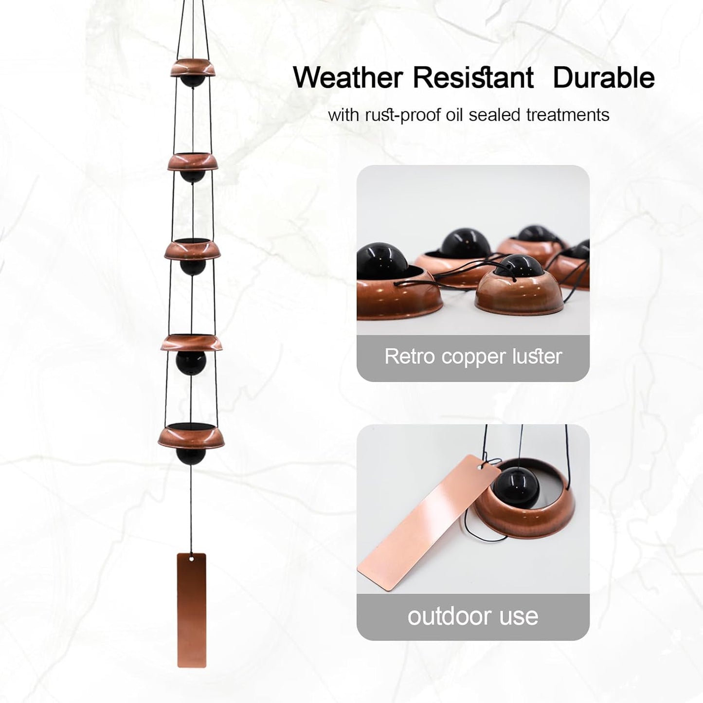 Copper Wind Chimes Temple Wind Chime for Home Yard Outdoor Decoration