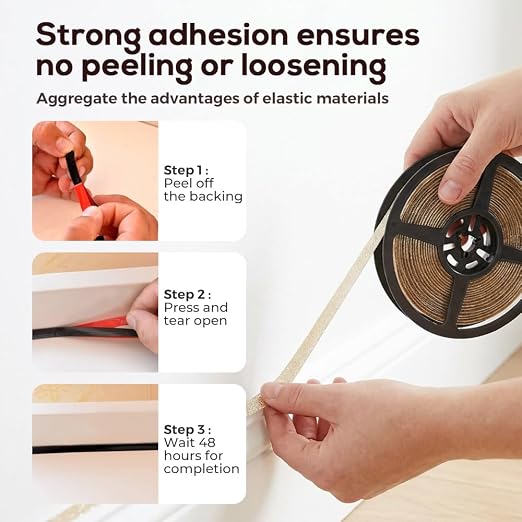 2Pcs 6M Self-Adhesive Caulk Strip, Waterproof & Mildewproof Sealing Tape for Kitchen Sink, Decorative Edge Trim Seam Sticker