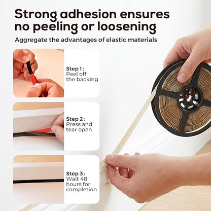 2Pcs 6M Self-Adhesive Caulk Strip, Waterproof & Mildewproof Sealing Tape for Kitchen Sink, Decorative Edge Trim Seam Sticker