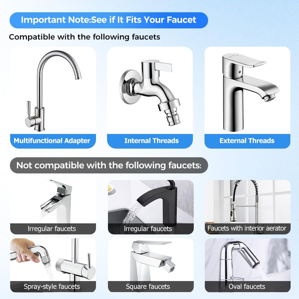 Universal Sink Faucet 1440° Rotatable Faucet Aerator Extension