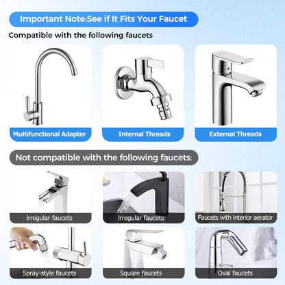 Universal Sink Faucet 1440° Rotatable Faucet Aerator Extension