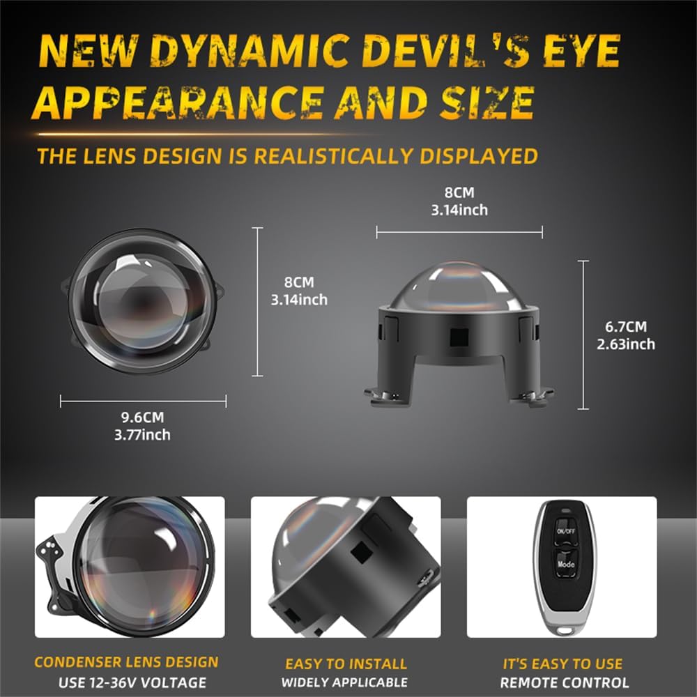 Third Generation Dynamic Big Eye Lights, Dynamic Big Eye Ball Fog Lights 6-Mode