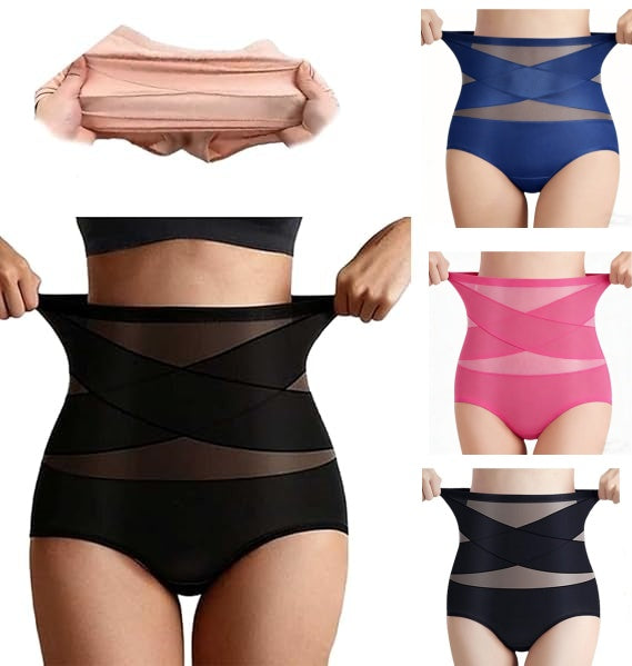 3Pcs Women's High-Waisted Tummy Control Shapewear Panties