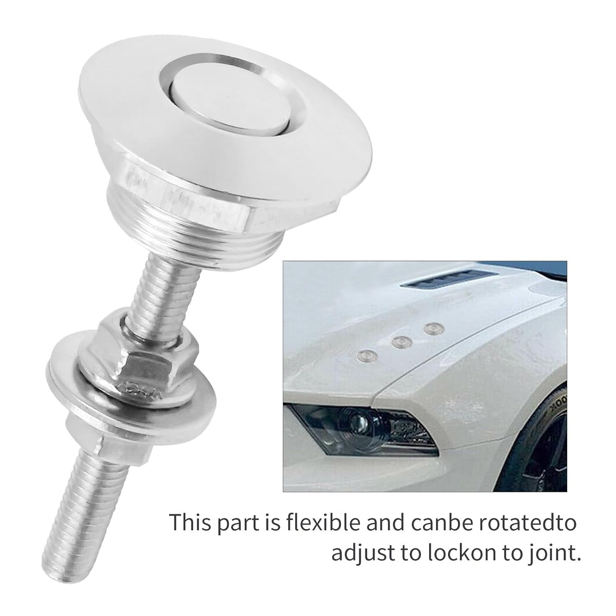4Pcs 1.25 Inch Universal Aluminum Vehicle Hood Pins Silver Quick Release Lock Latch Bumper License Plate Lock Clip Diameter