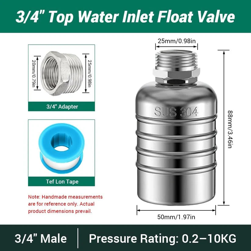 304 Stainless Steel Top Water Inlet Float Valve, Fully Automatic Water Level Control