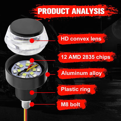 Motorcycle Handlebar End LED Lights, Handlebar Indicator Turn Signal Light