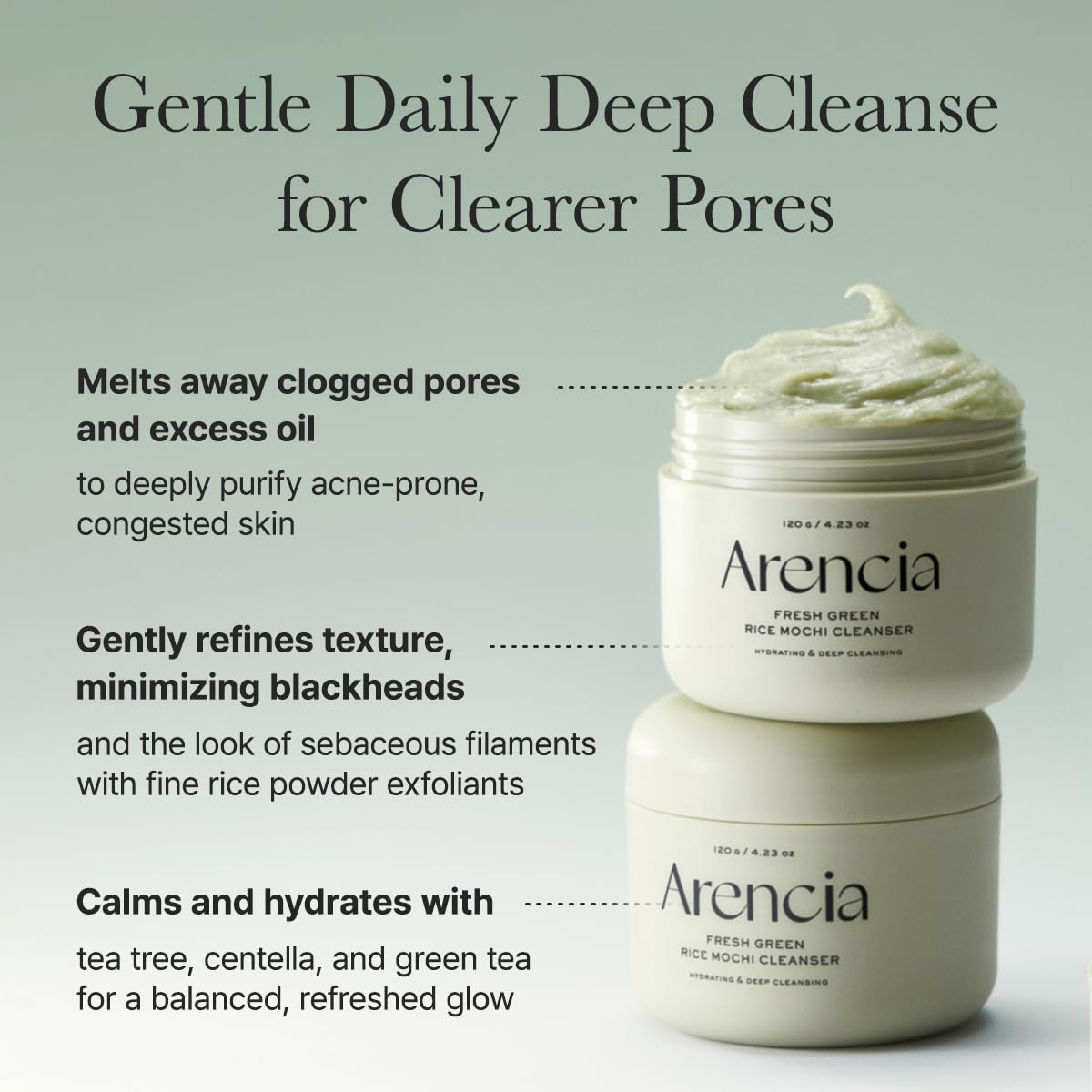Rice Mochi Face Cleanser - Face Wash, Gentle Scrub All in One for Deep Cleansing, Moisturizing