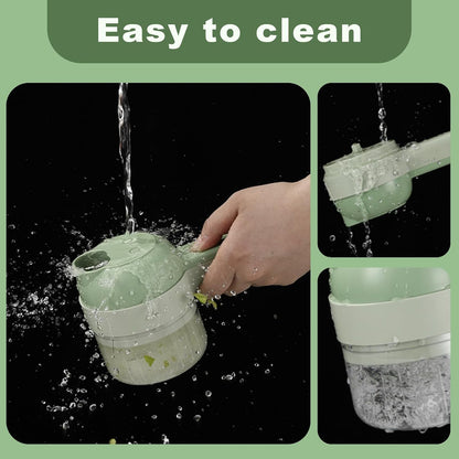 4 in 1 Multi-Functional Portable Electric Vegetable Cutter Set, Wireless Vegetable Processor