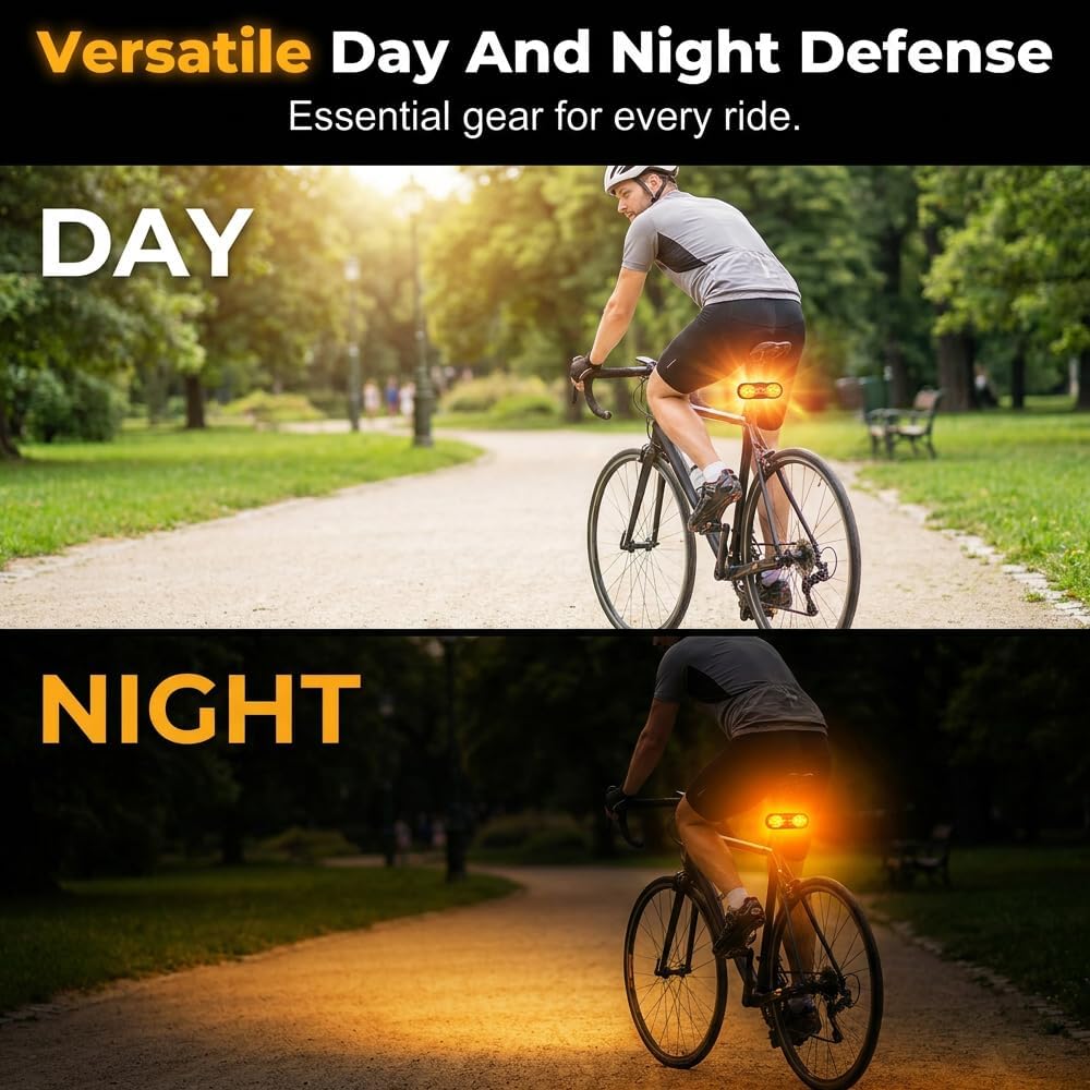 Bike Wireless Remote Control Turn Signal Taillight, 6 Modes 1200mAh Rechargeable