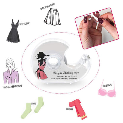 Double Sided Clothing Tape with Dispenser 82 Feet