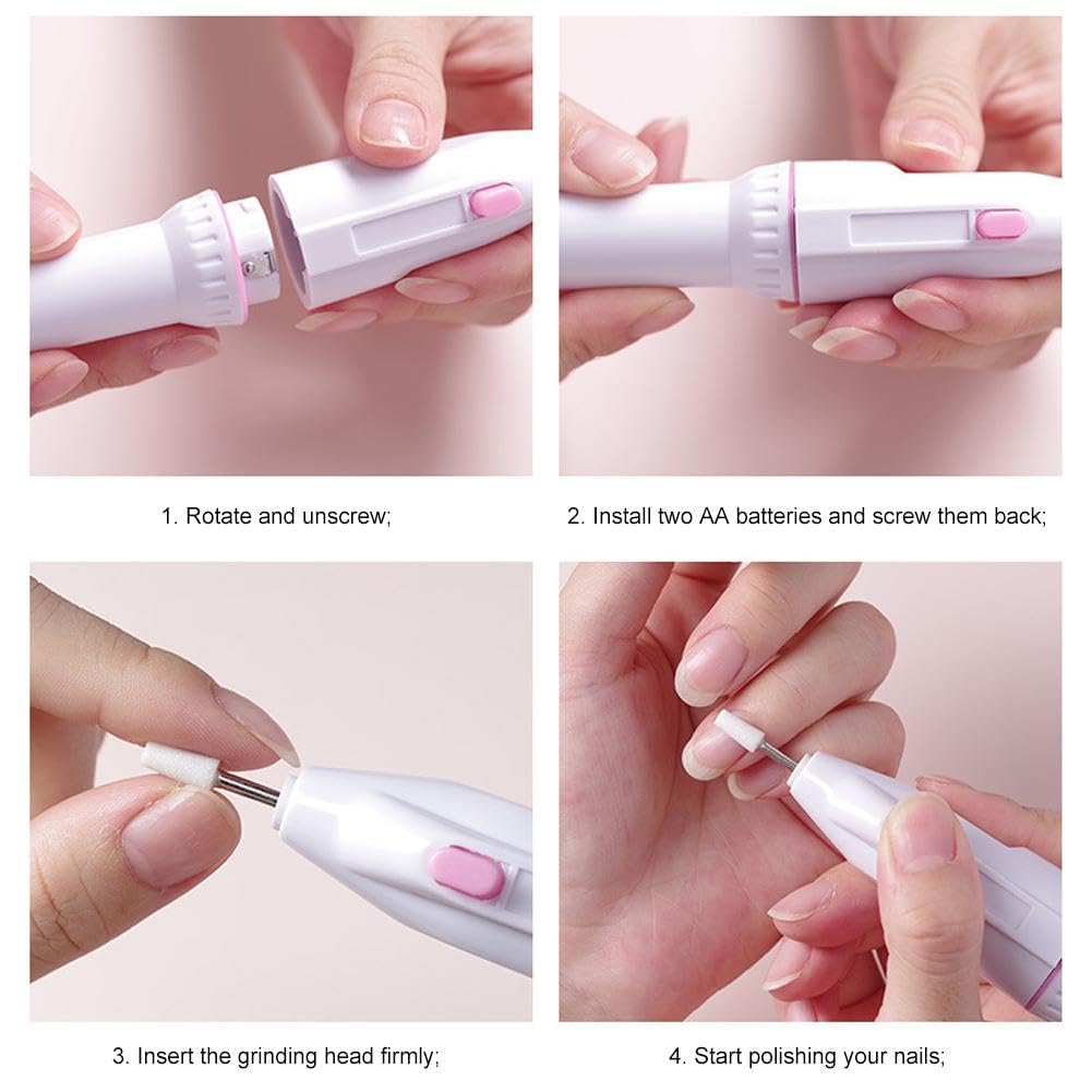 Professional Pen Shape Nail Drill Art File Electric Manicure Set with 5 Bits