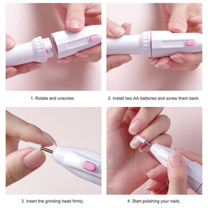 Professional Pen Shape Nail Drill Art File Electric Manicure Set with 5 Bits
