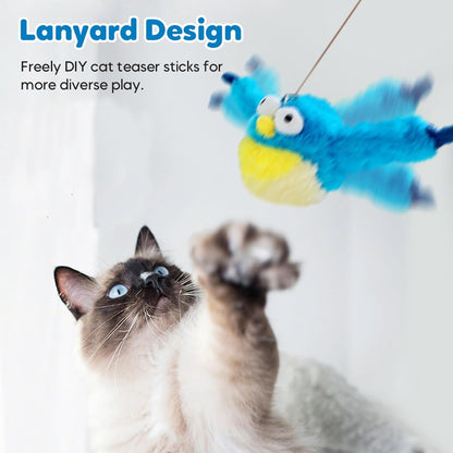 Interactive Chirping Bird Cat Toy Flapping Wingss,Simulated Chirping Bird Cat Toy