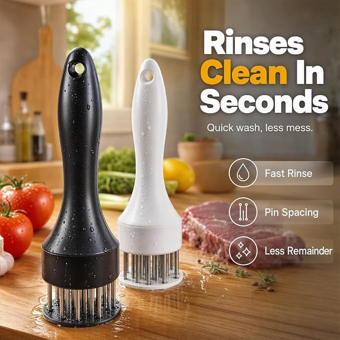 Meat Tenderizer Tool, 16-Needle Stainless Steel Meat Injector, Steak