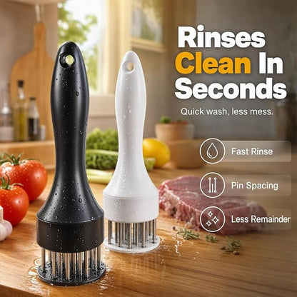 Meat Tenderizer Tool, 16-Needle Stainless Steel Meat Injector, Steak