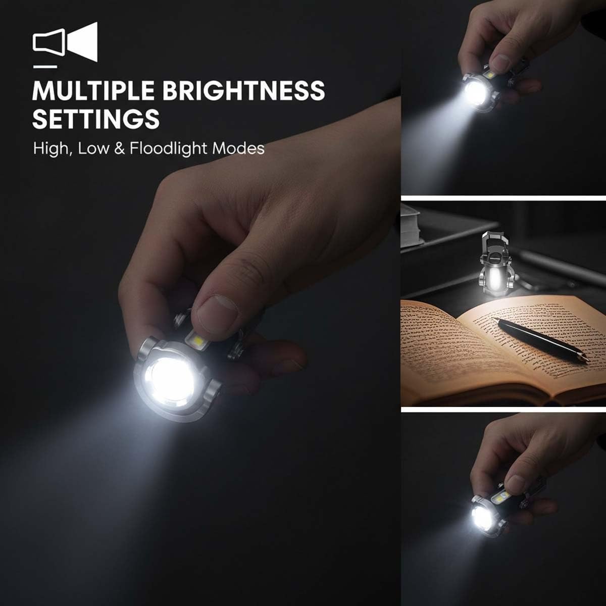 2Pcs Portable Rechargeable Bright Keychain Flashlight Phone Charger, Mini Keychain Flashlight