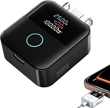 140W Smart Auto Stop Charging Adapter, Type C Fast Charger with LCD Display