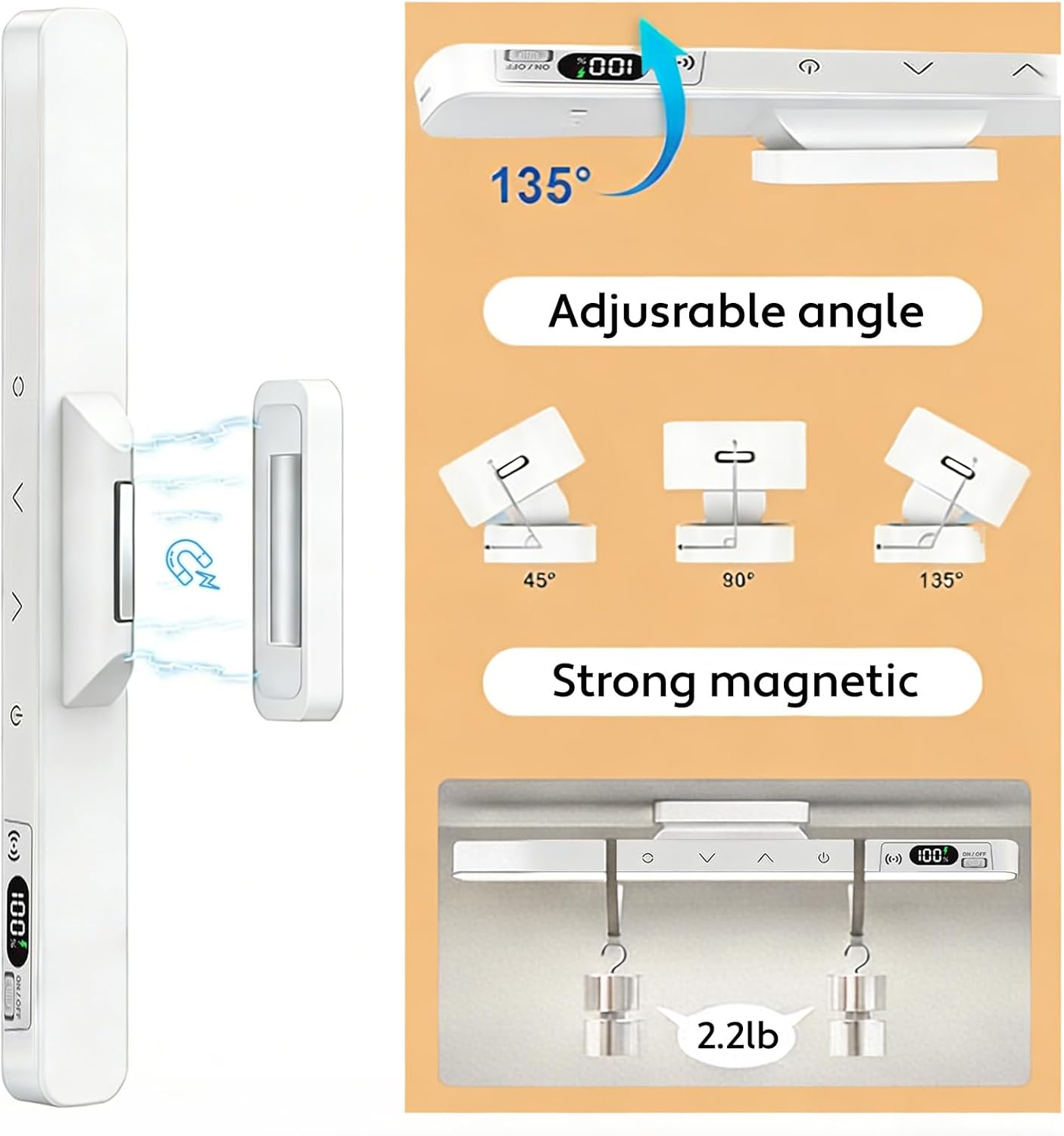 Magnetic Eye-Friendly Desk Lamp with Long Battery Life