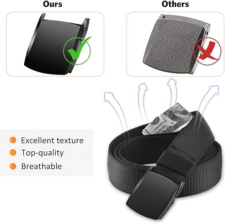 Money Belts for Travel for Men, Nylon Military Tactical Mens with Zinc Alloy Buckle, Security Money Belt