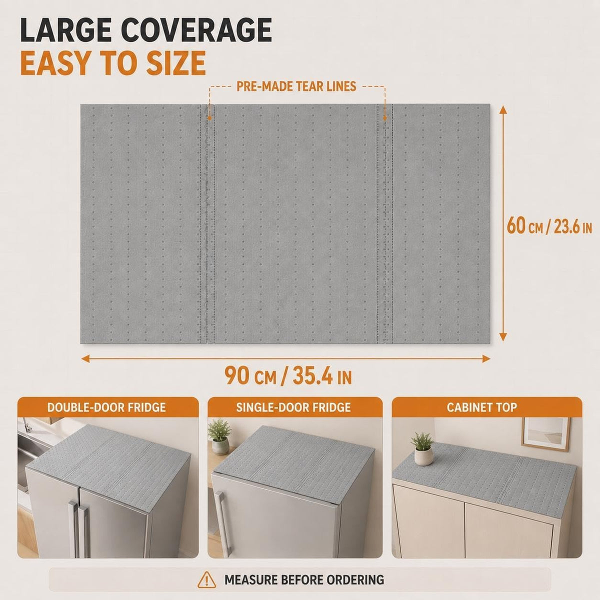 5Pcs Disposable Fridge Top Oil Absorbent Mat 24 * 36in Waterproof Dust Proof Pad