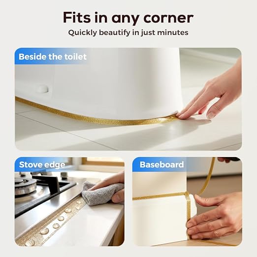 2Pcs 6M Self-Adhesive Caulk Strip, Waterproof & Mildewproof Sealing Tape for Kitchen Sink, Decorative Edge Trim Seam Sticker