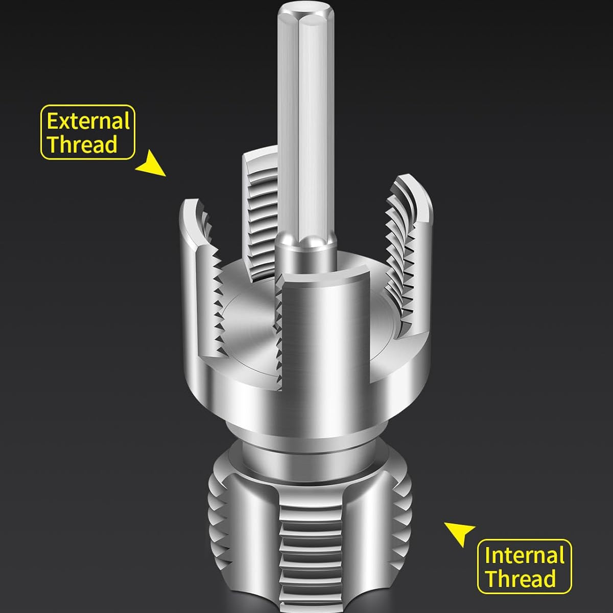 2PCS Internal & External Pipe Threading Tool 1/2'' & 3/4''