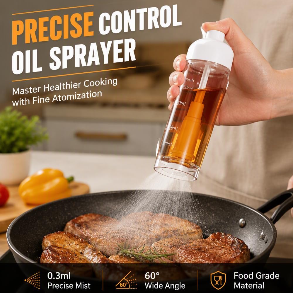Oil Sprayer for Cooking, 100ml Downward Mist Spray Bottle