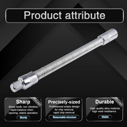 Flexible Socket Extension Ratchet, Made of Heat-Treated Chrome Vanadium Steel with Flexible Spring Steel Shaft