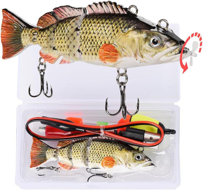 Robotic Swimming Lure 3.9” Electronic Lures USB Rechargeable LED Light