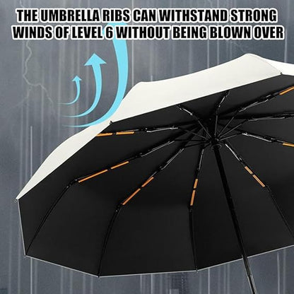 Automatic Folding Umbrella 10 Ribs Portable Windproof & Waterproof Umbrella