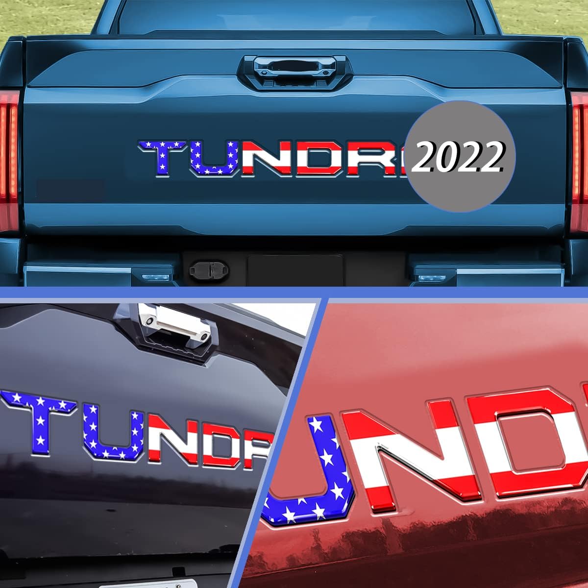 All-New Upgrade Tundr Truck Accessories Badge Tailgate Insert Letters 3D Raised Rear Emblems, ABS Plastic Inserts