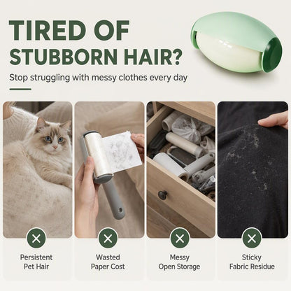 2Pcs Reusable Silicone Lint Roller, Washable Sticky Roller Powerful Adhesion for Pet Hair and Dust Removal