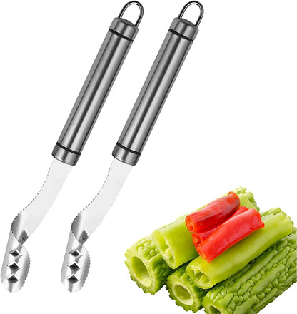 2PCS Stainless Steel Pepper Corer Seed Remover Tool
