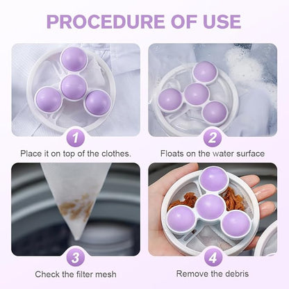 3Pcs Floating Hair Filtering Mesh Removal, Lint Catcher for Washing Machine Pet Hair Catcher for Washing Machine
