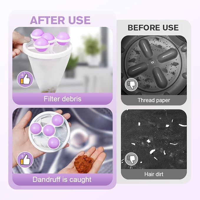 3Pcs Floating Hair Filtering Mesh Removal, Lint Catcher for Washing Machine Pet Hair Catcher for Washing Machine