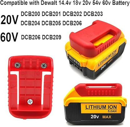 5Pcs Hanger Holder for DeWalt 20V/18V/54V/60V Tool Battery Drill,Protector Wall Mount Storage Shelf Rack